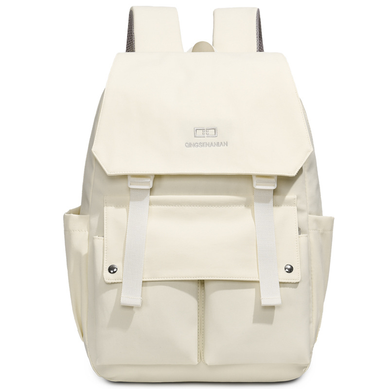 Unisex nylon ruksak za srednju školu, lagan, velikog kapaciteta, zakrivljene naramenice, ergonomska zaštita kralježnice, gradski minimalistički stil