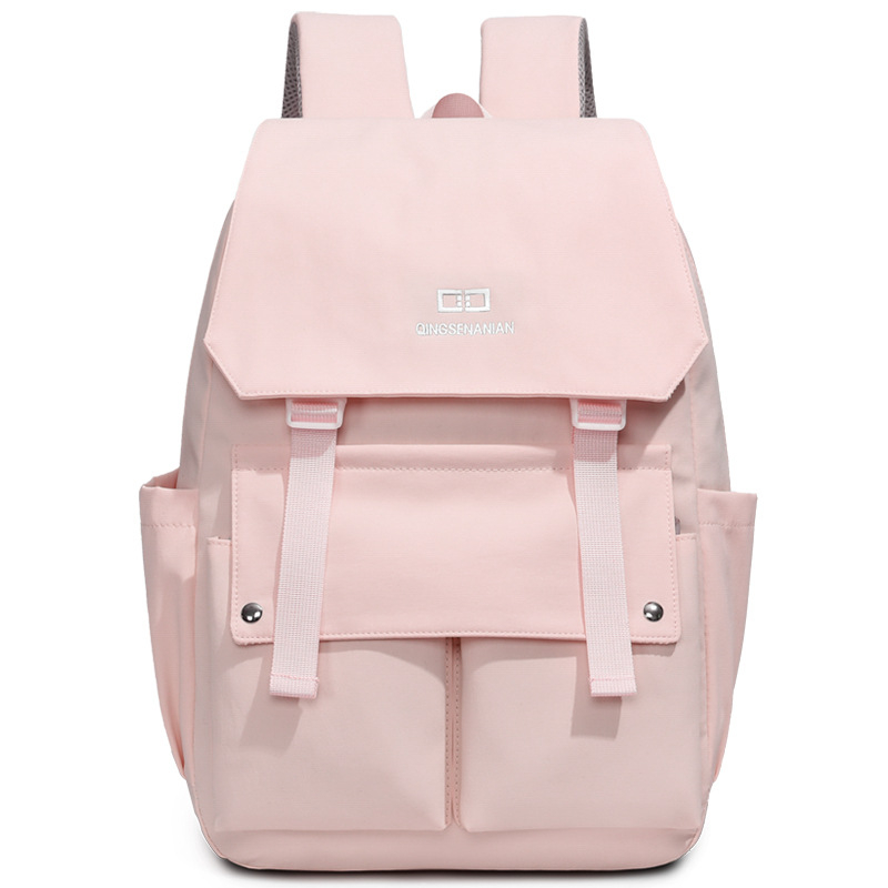 Unisex nylon ruksak za srednju školu, lagan, velikog kapaciteta, zakrivljene naramenice, ergonomska zaštita kralježnice, gradski minimalistički stil