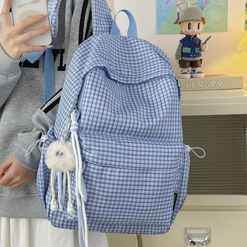 Ženski nylon ruksak za školu – vodootporan, ultra lagan, mrežasti uzorak, velik kapacitet, naramenice s zračnim jastucima