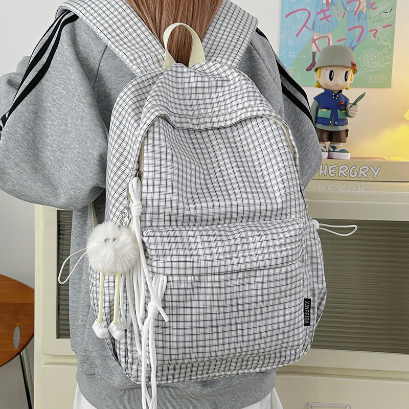 Ženski nylon ruksak za školu – vodootporan, ultra lagan, mrežasti uzorak, velik kapacitet, naramenice s zračnim jastucima