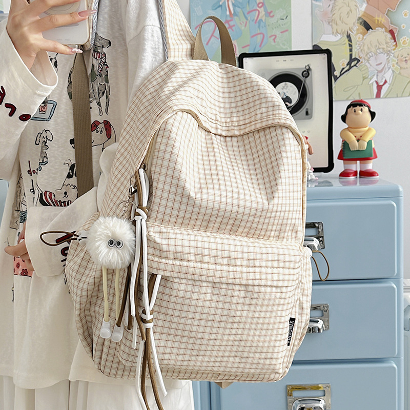 Ženski nylon ruksak za školu – vodootporan, ultra lagan, mrežasti uzorak, velik kapacitet, naramenice s zračnim jastucima