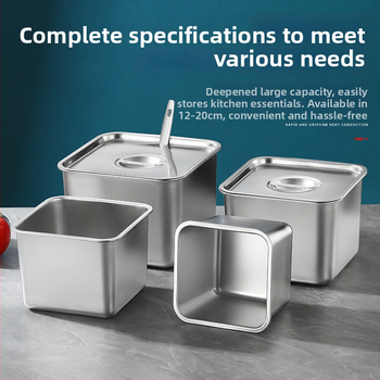 304 неръждаема стомана квадратна кутия за подправки със капак