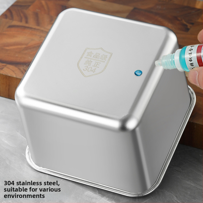 Štvorcová nádoba z nerezovej ocele 304 so viečkom na korenie