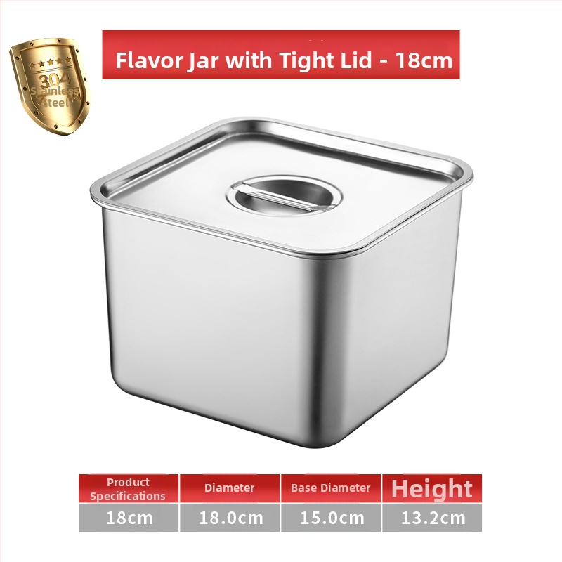 304 неръждаема стомана квадратна кутия за подправки със капак