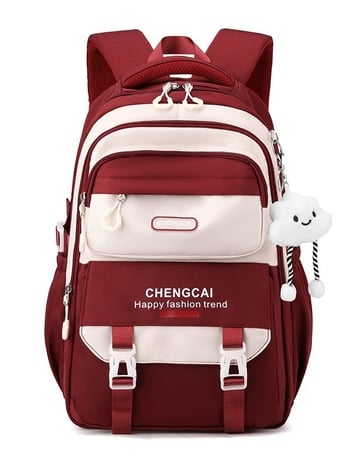 Školska torba s zaštitom kralježnice i velikim kapacitetom, ultralak nylon, naramenice s zračnim jastučićima, prugasti uzorak