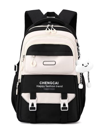 Školska torba s zaštitom kralježnice i velikim kapacitetom, ultralak nylon, naramenice s zračnim jastučićima, prugasti uzorak