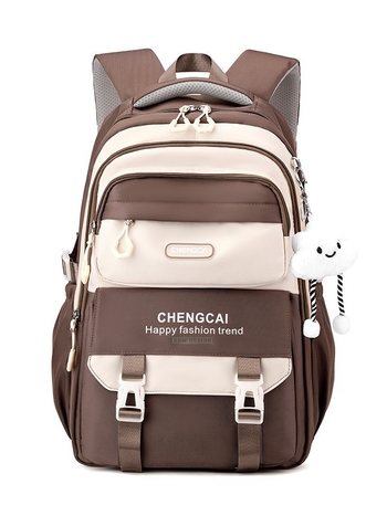 Školska torba s zaštitom kralježnice i velikim kapacitetom, ultralak nylon, naramenice s zračnim jastučićima, prugasti uzorak