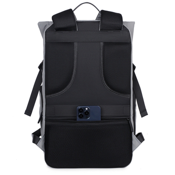 Ruksak za prijenosno računalo s USB priključkom, za 15-inčni laptop, kapacitet ispod 20 L, zakrivljene naramenice, jednobojni, za poslovna putovanja