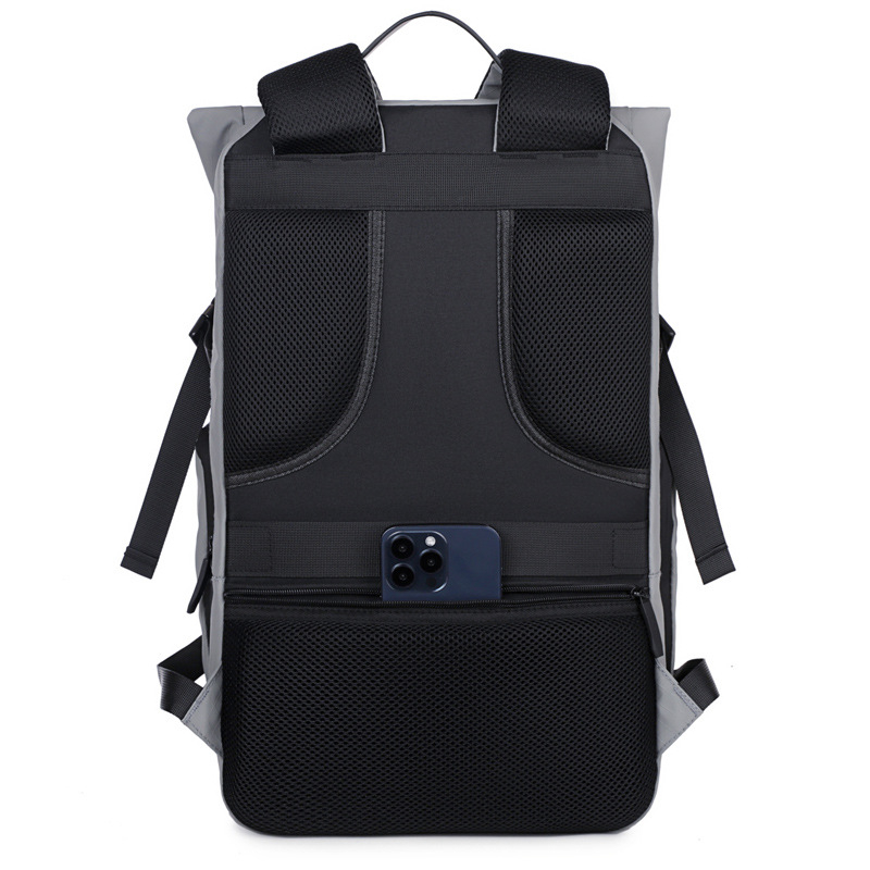 Ruksak za prijenosno računalo s USB priključkom, za 15-inčni laptop, kapacitet ispod 20 L, zakrivljene naramenice, jednobojni, za poslovna putovanja
