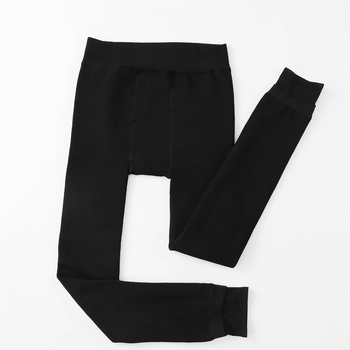 Colanți termici pentru femei, cu căptușeală fleece, groși, poliester, elastici