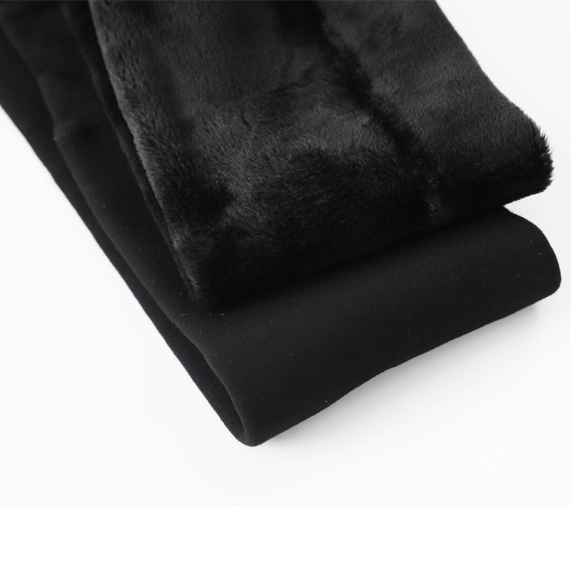 Colanți termici pentru femei, cu căptușeală fleece, groși, poliester, elastici