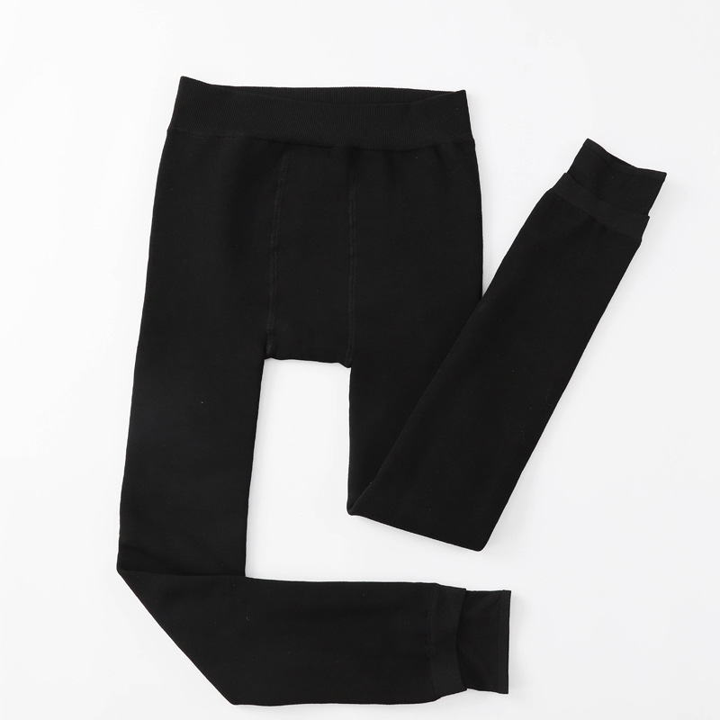 Colanți termici pentru femei, cu căptușeală fleece, groși, poliester, elastici