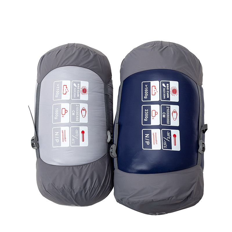 Spavaća vreća s patinjinim perjem, oblik mumije, povećana i široka — 1,8–2,3 kg, vanjska tkanina: najlon, podstava: Chunya Spinning
