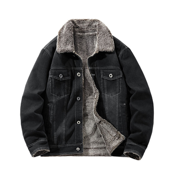 Muška traper jakna s flekso podstavom i poliesterom punjenjem, zatvara se zipom, rever, bočni džepovi, zimski komad