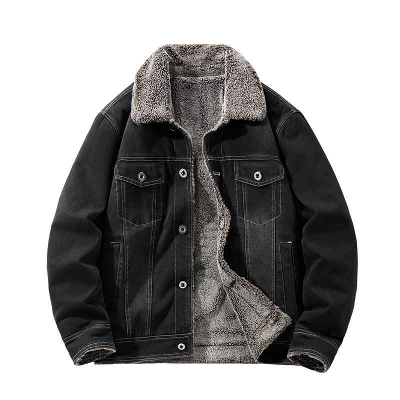 Muška traper jakna s flekso podstavom i poliesterom punjenjem, zatvara se zipom, rever, bočni džepovi, zimski komad