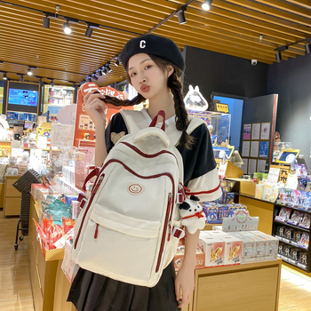 Školska ranac s otiskom medvjedića, najlon, podstava od poliestera, uzorak životinja, zakrivljene naramenice, svjež i sladak stil