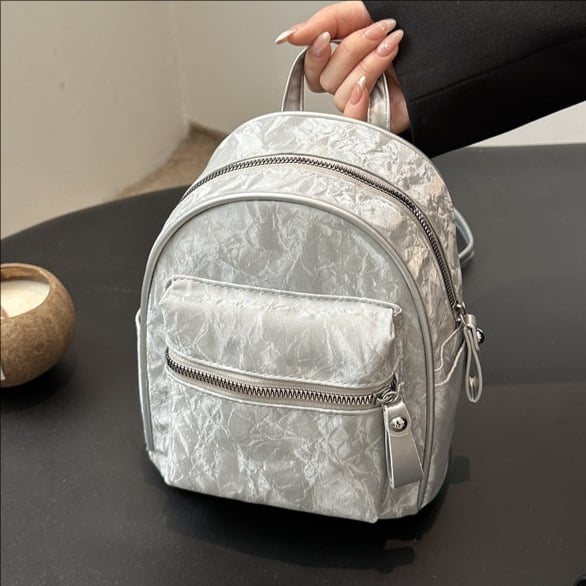 Ženski mini ruksak s urbanističkim minimalističkim stilom, pogodan za putovanja i svakodnevnu upotrebu, podstava poliester, zatvaranje na zip, trodimenzionalni vanjski dizajn, jesen 2024