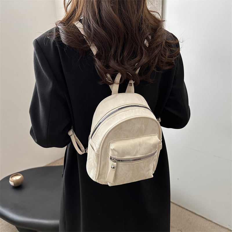 Ženski mini ruksak s urbanističkim minimalističkim stilom, pogodan za putovanja i svakodnevnu upotrebu, podstava poliester, zatvaranje na zip, trodimenzionalni vanjski dizajn, jesen 2024