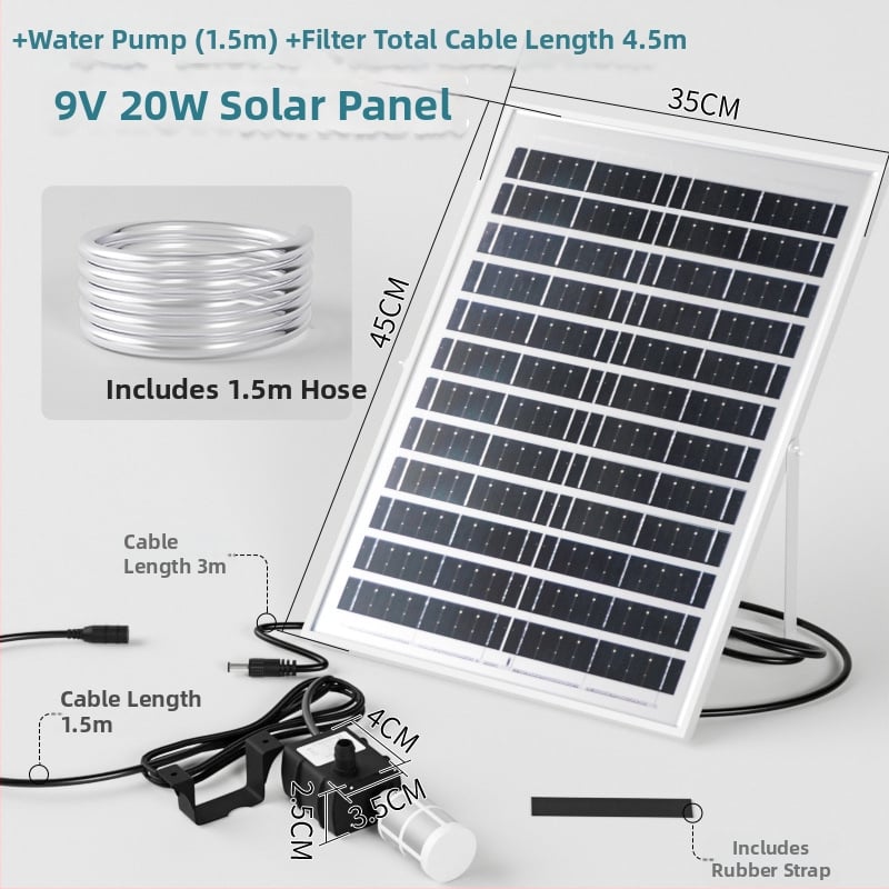 Napelemes DC-s merülő vízszivattyú akváriumhoz – keringés és filtráció