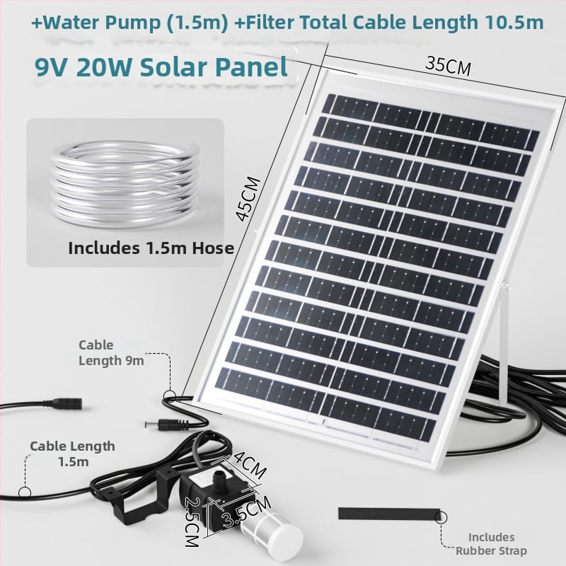 Napelemes DC-s merülő vízszivattyú akváriumhoz – keringés és filtráció