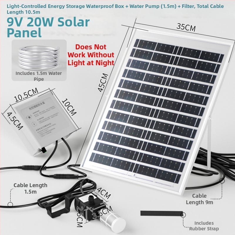 Napelemes DC-s merülő vízszivattyú akváriumhoz – keringés és filtráció