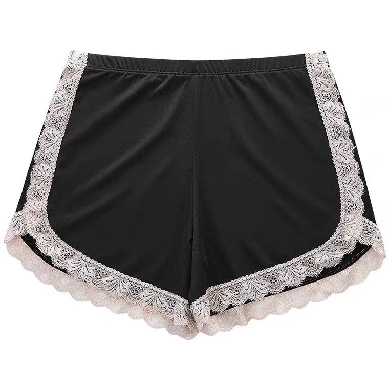Γυναικείοι Ασφαλείς Κοντές Σορτς - Χωρίς Ράφες, Υψηλή Μέση, Νάιλον, Δαντέλα Ice Silk, Μεγάλα Μεγέθη