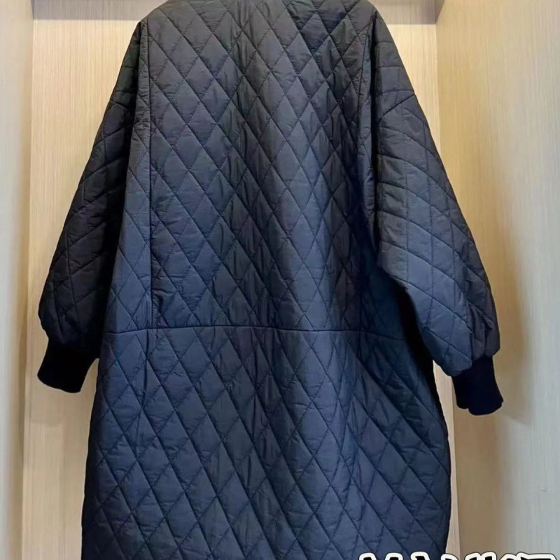 Kviltirana pamučna jakna srednje duljine s nepravilnim džepovima, širok kroj, korejski stil, za žene