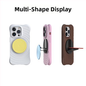 MagSafe mágneses tartó szilikonból, hullám mintás gyűrű, multifunkcionális kialakítás