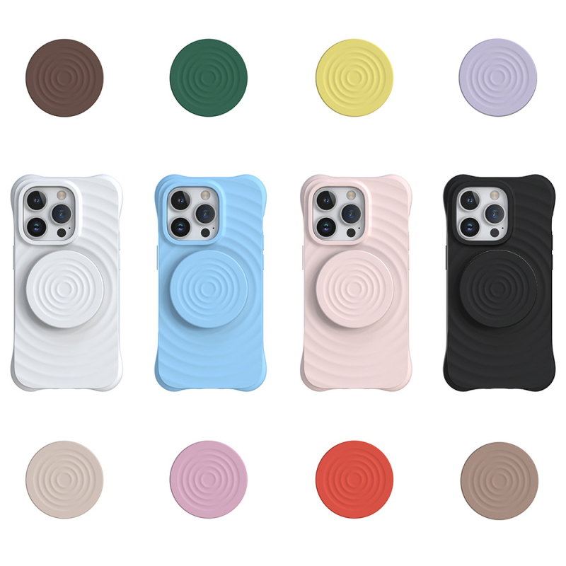 MagSafe mágneses tartó szilikonból, hullám mintás gyűrű, multifunkcionális kialakítás