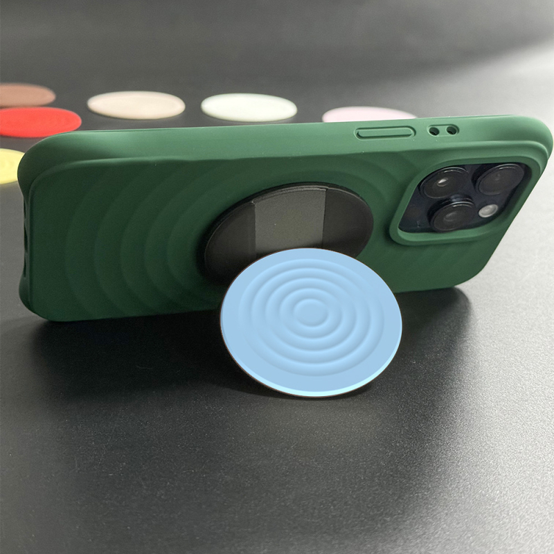 MagSafe mágneses tartó szilikonból, hullám mintás gyűrű, multifunkcionális kialakítás