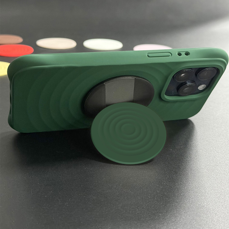 MagSafe mágneses tartó szilikonból, hullám mintás gyűrű, multifunkcionális kialakítás