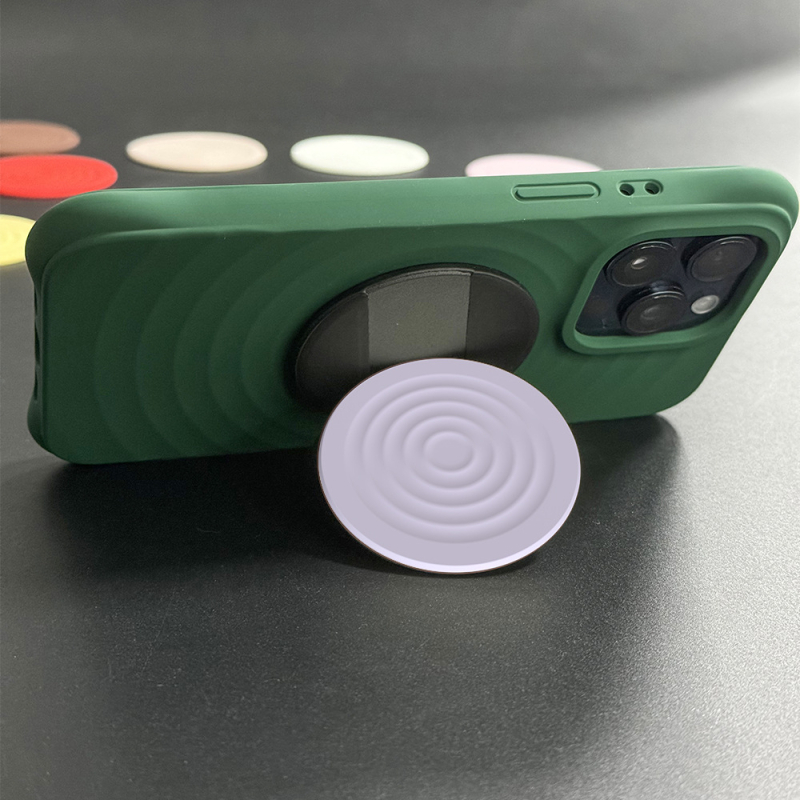 MagSafe mágneses tartó szilikonból, hullám mintás gyűrű, multifunkcionális kialakítás