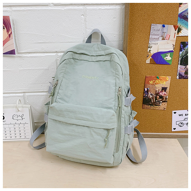 Ruksak s jednostavnim stilom, velika kapaciteta za svakodnevnu vožnju i kampus, kompatibilan s 14-inčnim laptopom, najlon, unisex ( Najlon | 20–35L | 14-inčni laptop | Prozračan | Zakrivljene naramenice )