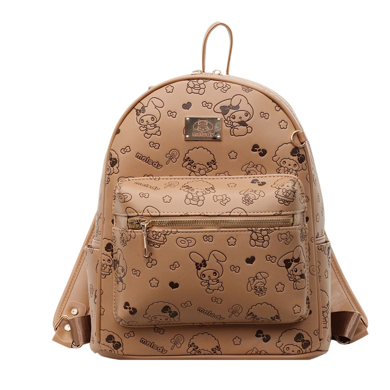 Ruksak za casual putovanja s otiskom mačke, PU materijal, zatvarač na zip, džep za telefon, vodootporan i otporan na krađu, velika kapaciteta