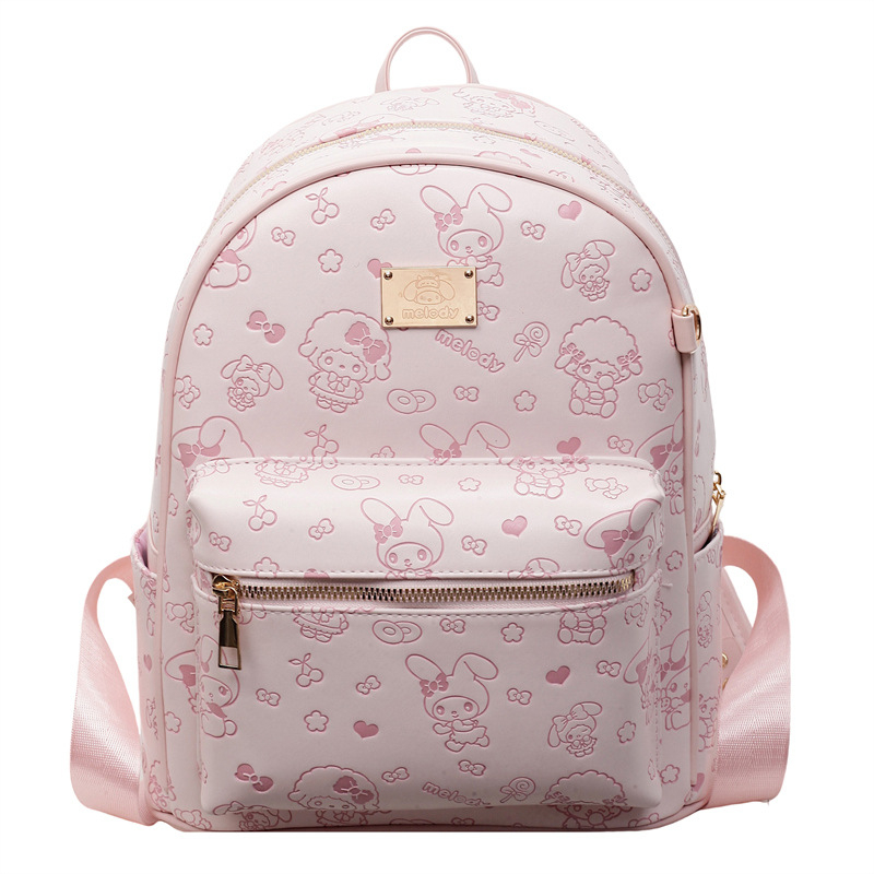 Ruksak za casual putovanja s otiskom mačke, PU materijal, zatvarač na zip, džep za telefon, vodootporan i otporan na krađu, velika kapaciteta