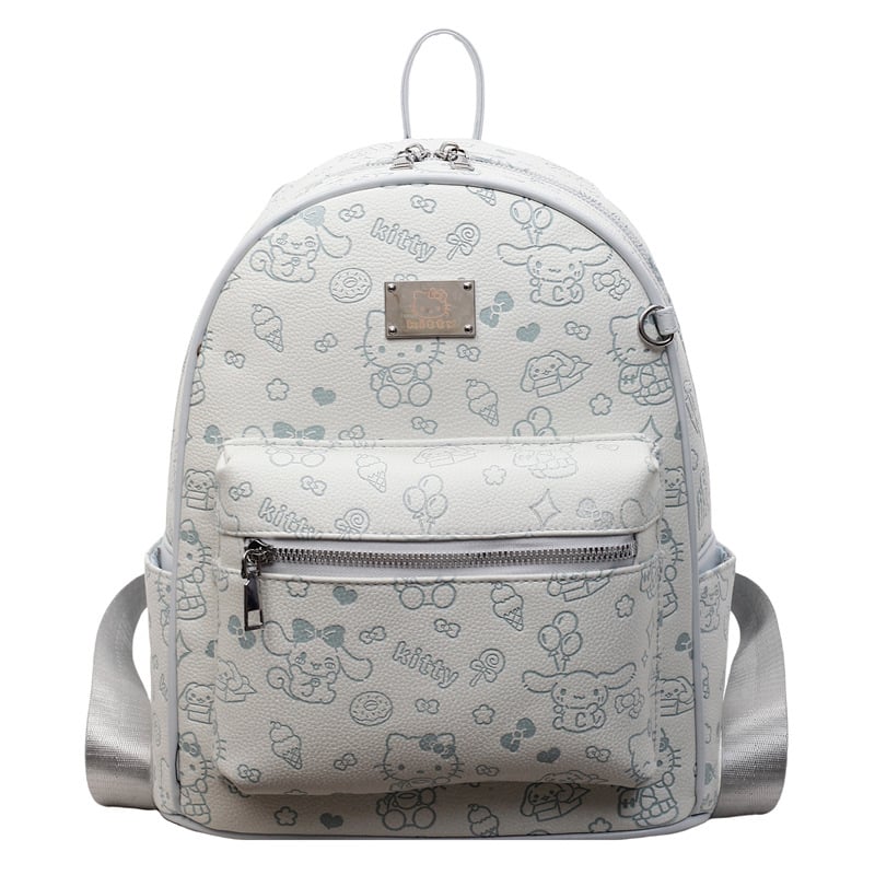 Ruksak za casual putovanja s otiskom mačke, PU materijal, zatvarač na zip, džep za telefon, vodootporan i otporan na krađu, velika kapaciteta