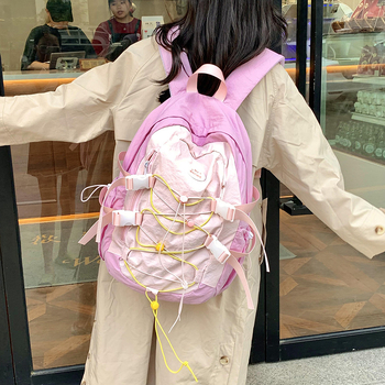 Unisex ruksak s velikim kapacitetom od najlona za učenike srednjih škola i studente, pogodan za putovanja i planinarenje