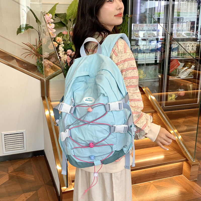 Unisex ruksak s velikim kapacitetom od najlona za učenike srednjih škola i studente, pogodan za putovanja i planinarenje