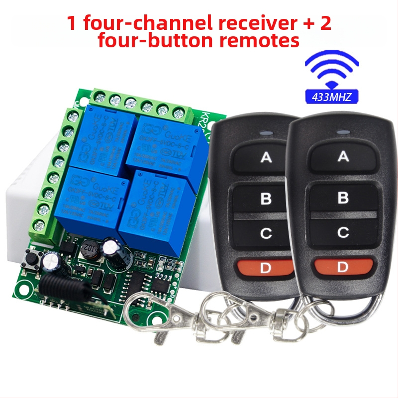 433MHz četiri-kanalni bežični prekidač upravljački modul za 110–220V relej