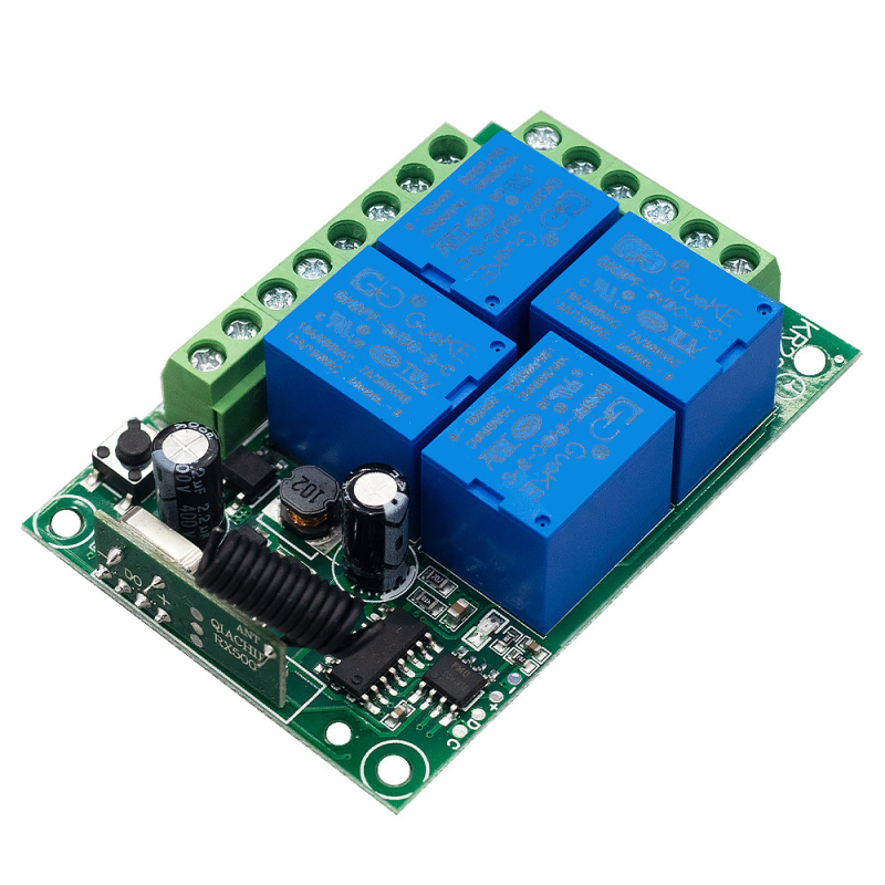 433MHz četiri-kanalni bežični prekidač upravljački modul za 110–220V relej