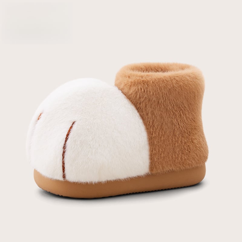 Домашни пантофи за възрастни, пара родител-дете, топла подплата, горна част от телешка кожа и подметка от гума TPR