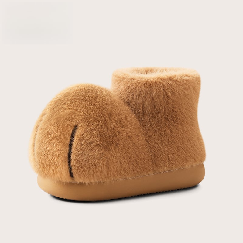 Домашни пантофи за възрастни, пара родител-дете, топла подплата, горна част от телешка кожа и подметка от гума TPR