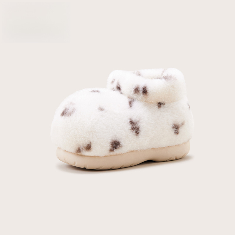 Домашни пантофи за възрастни, пара родител-дете, топла подплата, горна част от телешка кожа и подметка от гума TPR