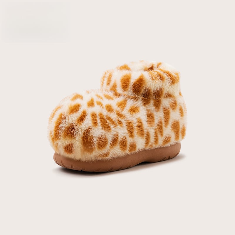 Домашни пантофи за възрастни, пара родител-дете, топла подплата, горна част от телешка кожа и подметка от гума TPR