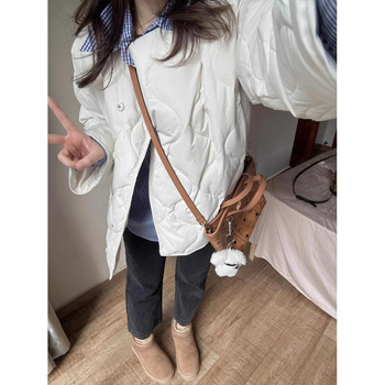 Ženska jakna s kviltom od imitacije svile i pamuka, plus veličine, Korejski stil, lagana zimska jakna, 2025 jesen