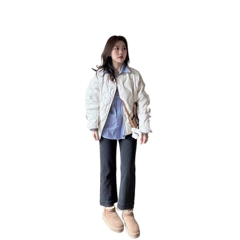 Ženska jakna s kviltom od imitacije svile i pamuka, plus veličine, Korejski stil, lagana zimska jakna, 2025 jesen