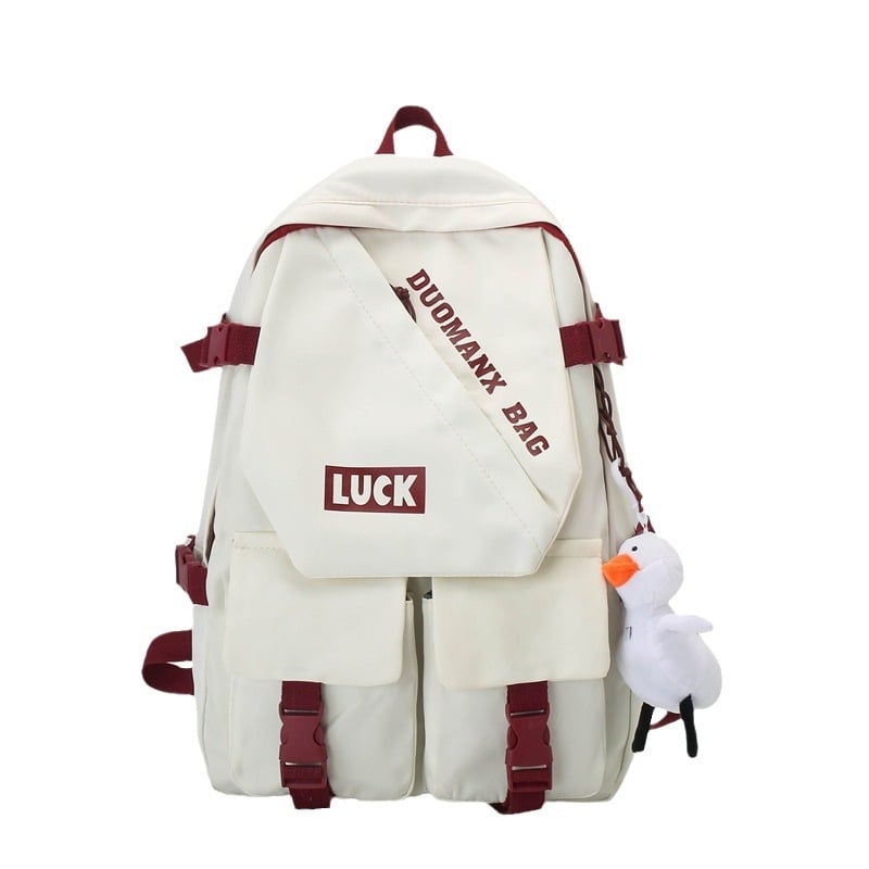 Unisex nylon ruksak za školu s jastučićima zraka na remenima, prozračan, otporan na habanje, proširiv, za srednjoškolce, kontrastni uzorak