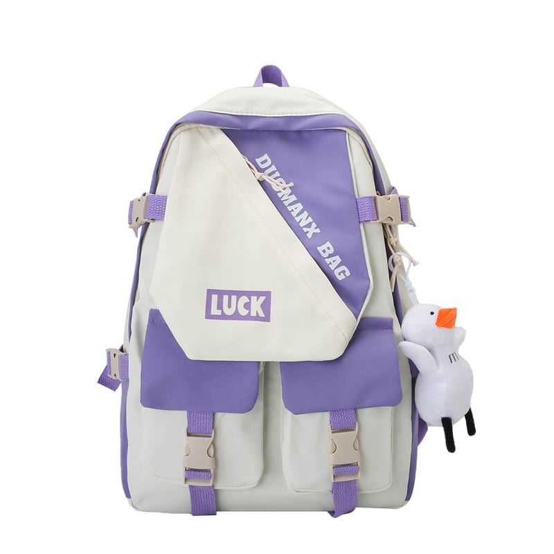 Unisex nylon ruksak za školu s jastučićima zraka na remenima, prozračan, otporan na habanje, proširiv, za srednjoškolce, kontrastni uzorak