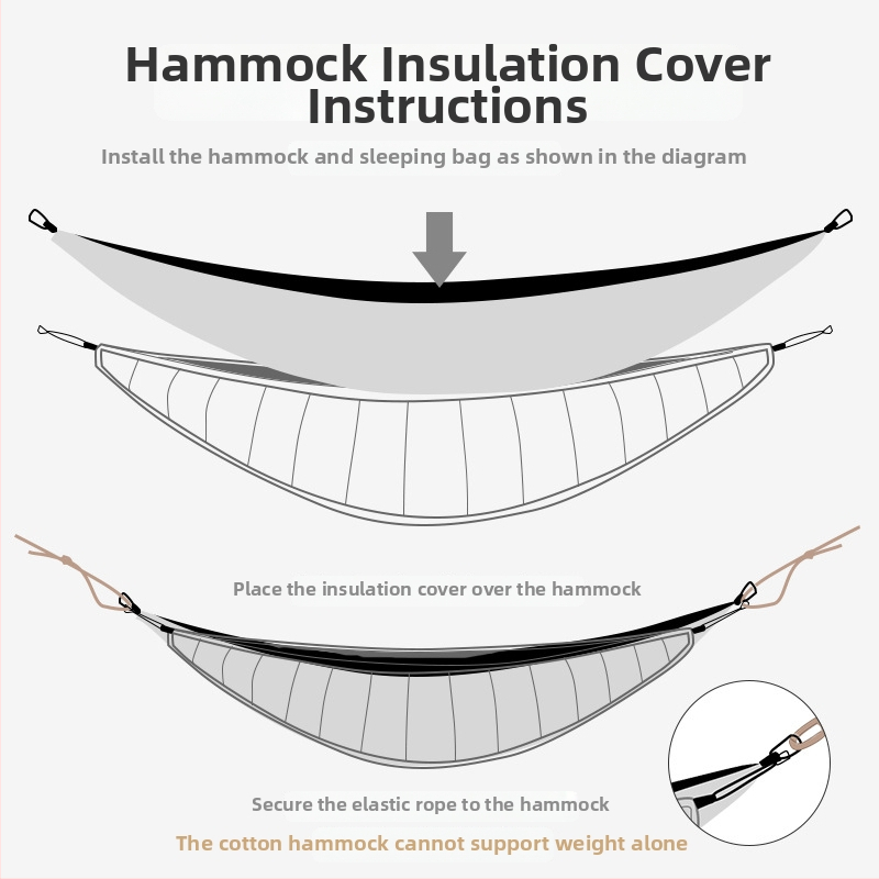 Hamak s povrchom z 20D ripstop nylonu, pre kempovanie v prírode, nosnosť 200 kg, hmotnosť 1032 g
