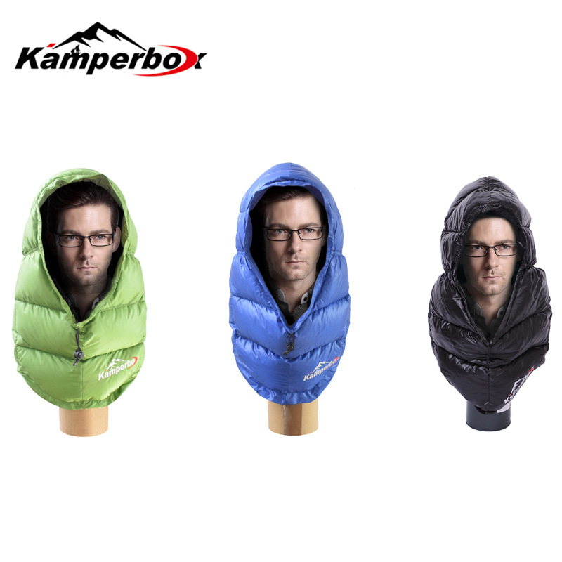 Kamperbox kapa za kampiranje s puhkom – napun: perje, podstava: poliester, tkanina: poliester, konstrukcija: over-ear, Tp21